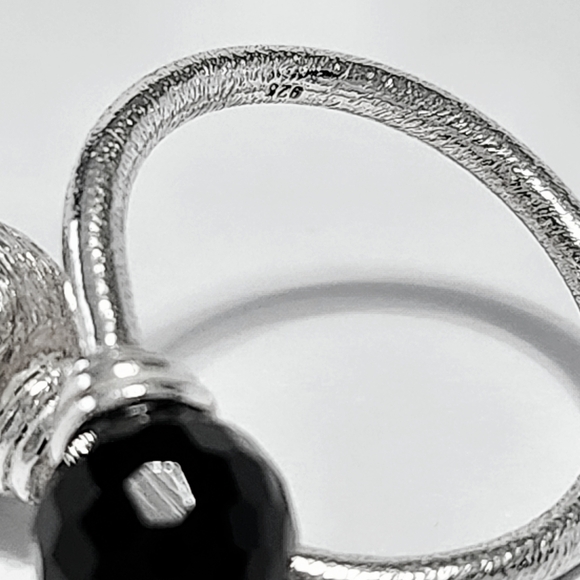 Silver black ONYX wrap Ring 7.5 - Picture 12 of 12